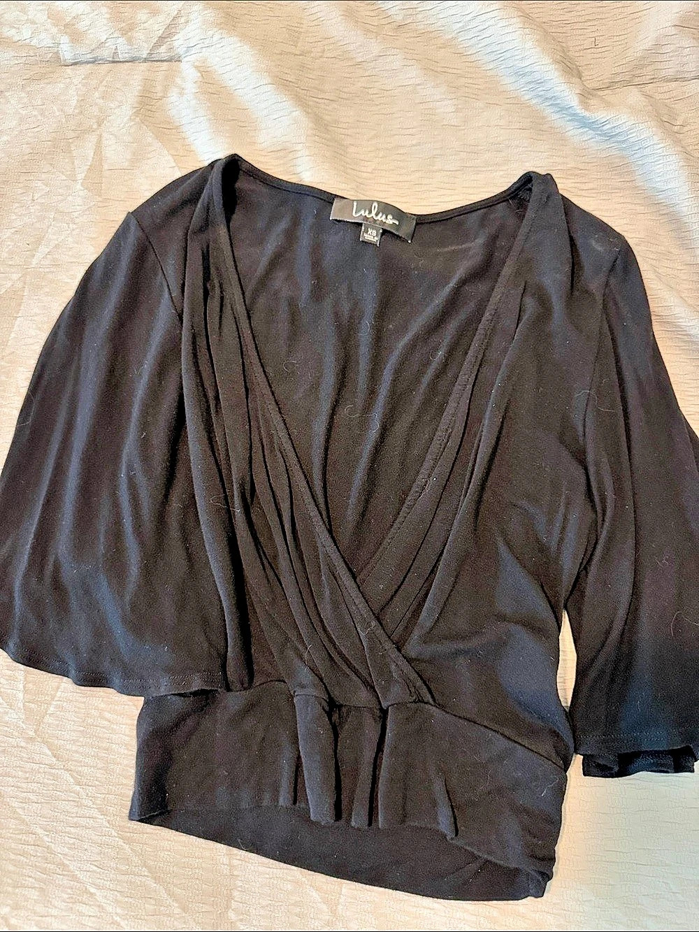 Lulus Black Wrap Top Size XS